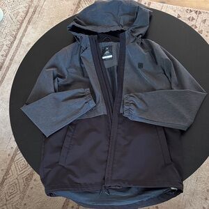 Rip Curl Gray and Black Hooded Raincoat
